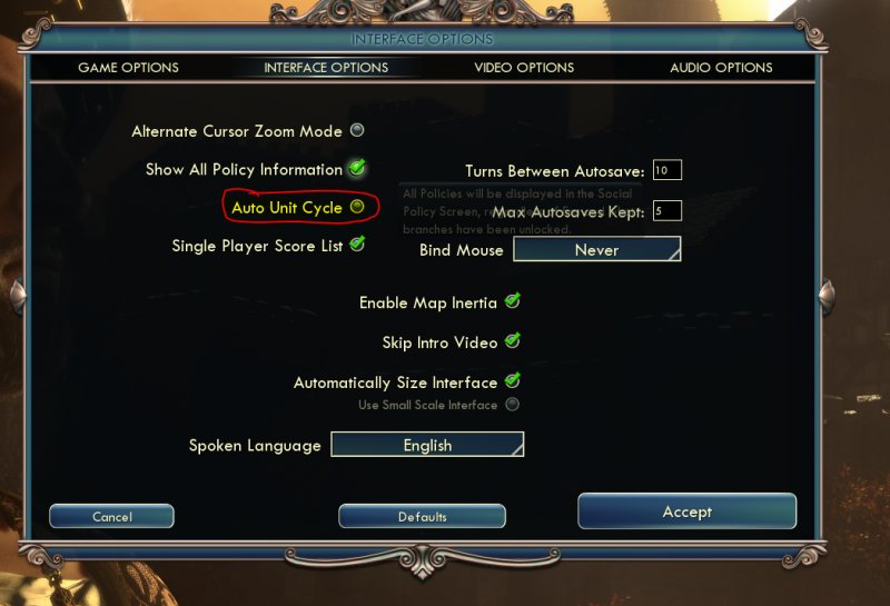 screenshot of civ5 interface menu